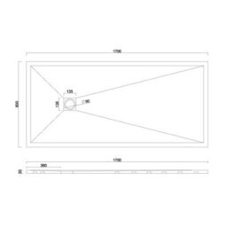 Royal Bathrooms Luxor Rectangular White Slate Effect Stone Shower Tray 1700 X 800 X 30mm With White Grate - thumbnail 8