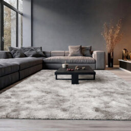 Aspire Homeware Non-Slip Tie Dye Light Grey Shaggy Rug Soft Fluffy, Living Area And Dining Room Rug, (L)290Cm X (W)200Cm - thumbnail 1