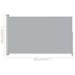 Berkfield Patio Retractable Side Awning 180X300 Cm Grey - thumbnail 7