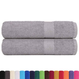 Berkfield Durable Bath Towels 2 Pcs Grey 100X150 Cm 360 Gsm 100% Cotton