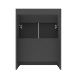 AVER-GROWTH Freestanding Bathroom Vanity Unit Matt Grey Flat Pack Bathroom Cabinets Only 600(W)X390X(D)X800(H)mm With 2 Doors - thumbnail 5
