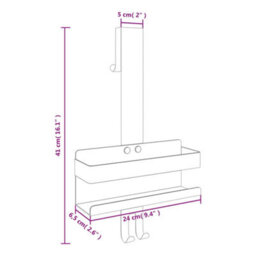 Vidaxl Hanging Shower Caddy Brushed 304 Stainless Steel - thumbnail 9