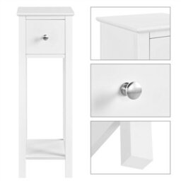 Yaheetech Set Of 2 White Slim Bedside Tables With Storage Drawers Nightstand For Living Room Bedroom - thumbnail 5
