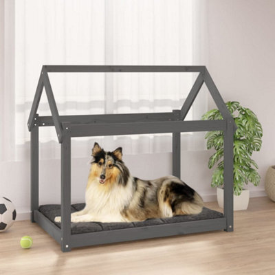 Walplus Dog Bed Grey 101X70X90 Cm Solid Wood Pine - image 1