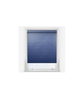 Navy Blue Water & Moisture Resistant Pvc Blackout Roller Blinds Ideal For Bathroom & Kitchen 160Cm Length - image 1