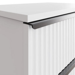 White Scalloped 3 Drawer Chest Ripple Effect Scratch Resistant Finish - thumbnail 3