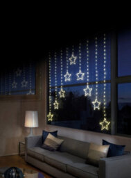 Premier Decorations Limited Led Star Curtain Light Warm White Premier Christmas Window Net Light 1.2M X 1.2M - thumbnail 1