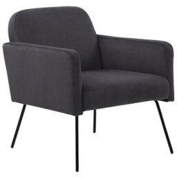 Beliani Industrial Armchair Narken Velvet Grey
