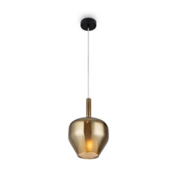 Luminosa Lighting Luminosa Duality Modern 20Cm Dome Pendant Ceiling Light Black 1Xe27 Gold Shade - thumbnail 1