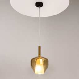 Luminosa Lighting Luminosa Duality Modern 20Cm Dome Pendant Ceiling Light Black 1Xe27 Gold Shade - thumbnail 2