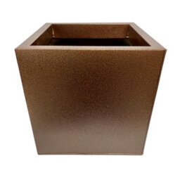 Gardening Naturally 64Cm Aluzinc Cube Patio Planter Bronze - thumbnail 2