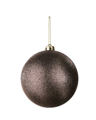 Werchristmas Mocha Extra Large Shatterproof Bauble Glitter 15 Cm - image 1