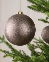 Werchristmas Mocha Extra Large Shatterproof Bauble Glitter 15 Cm - thumbnail 4