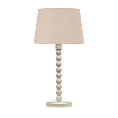 First Choice Lighting Bobbin - Ivory Lamp With Natural Cotton Shade - image 1