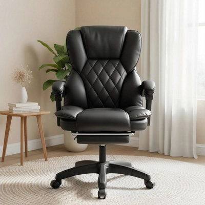 Black Executive Desk Chair High Back Adjustable Height Ergonomic Swivel Computer - image 1