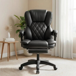 Black Executive Desk Chair High Back Adjustable Height Ergonomic Swivel Computer - thumbnail 1