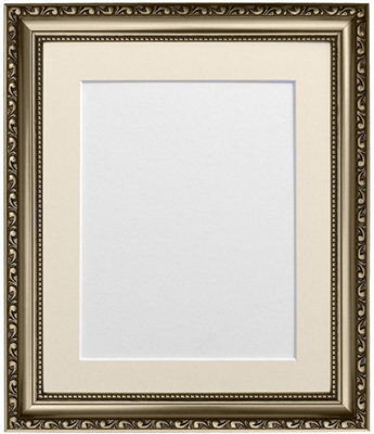 Frames By Post Shabby Chic Gun Metal Frame With Ivory Mount For Image Size A3 - image 1