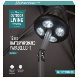 Premier Decorations Limited Led Parasol Umbrella Light Cool White Battery 20Cm - thumbnail 2