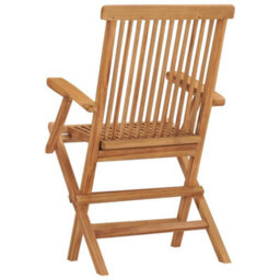Folding Garden Chairs 6 Pcs Solid Teak Wood - thumbnail 5
