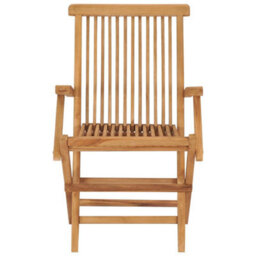 Folding Garden Chairs 6 Pcs Solid Teak Wood - thumbnail 3