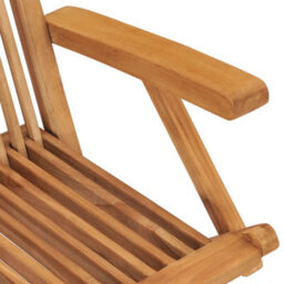 Folding Garden Chairs 6 Pcs Solid Teak Wood - thumbnail 7