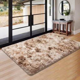 Oxford Homeware Shaggy Rug Anti-Slip Washable Soft Fluffy Living Room And Bedroom Rug (Mottled Beige, 60X110Cm) - thumbnail 6