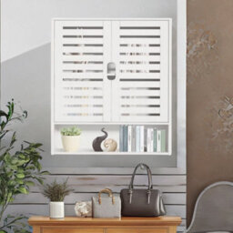 BMBO Wooden Bathroom Wall Storage Cabinet Organiser White - thumbnail 2