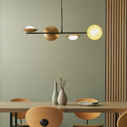 Dark Bronze & Gold Metal Ceiling Pendant Light - 4 Bulb Hanging Lamp Fitting - thumbnail 3