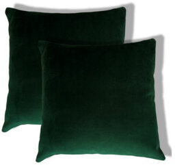 Beautiful Beanbags Set Of 2 Plush Velvet Scatter Cushions Complete With Cushion Pads Furniture Cushions With Inserts 2 Plush Velvet Cushions -Emerald