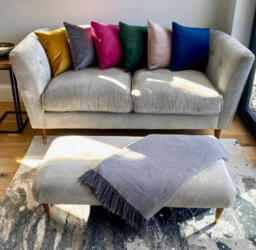 Beautiful Beanbags Set Of 2 Plush Velvet Scatter Cushions Complete With Cushion Pads Furniture Cushions With Inserts 2 Plush Velvet Cushions -Emerald - thumbnail 4