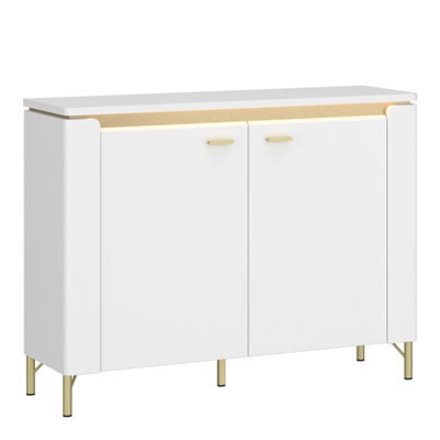 Furniture To Go Lazio Sideboard 2 Door In Alpine White/white Gloss - image 1