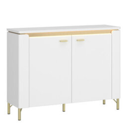 Furniture To Go Lazio Sideboard 2 Door In Alpine White/white Gloss - thumbnail 1
