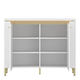 Furniture To Go Lazio Sideboard 2 Door In Alpine White/white Gloss - thumbnail 2