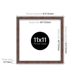 11X11 Walnut Picture Frame (27.9 X 27.9Cm) Poster, Photo, Artwork, Gallery Wall Or Print - thumbnail 3