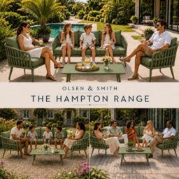 Olsen & Smith Hampton 5 Seater 6 Pcs Outdoor Garden Sofa Set 3-Seat Sofa, 2 Armchairs & Table  Rust-Resistant Aluminium Frame - thumbnail 6