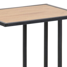 Furniture To Go Seaford Black Metal Side Table With Oak Top - thumbnail 6