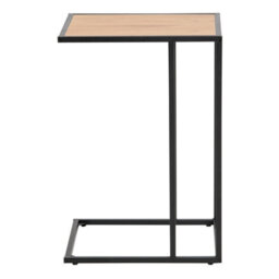 Furniture To Go Seaford Black Metal Side Table With Oak Top - thumbnail 2