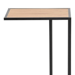 Furniture To Go Seaford Black Metal Side Table With Oak Top - thumbnail 7