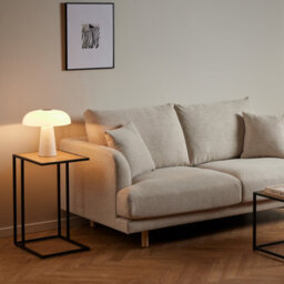 Furniture To Go Seaford Black Metal Side Table With Oak Top - thumbnail 4