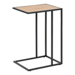 Furniture To Go Seaford Black Metal Side Table With Oak Top