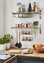 GoodHome Datil Chrome Effect Steel Hanging Wall Organiser Shelving - thumbnail 7