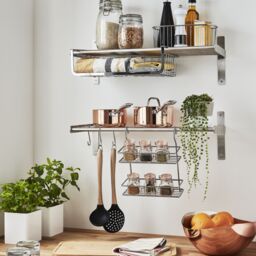 GoodHome Datil Chrome Effect Steel Hanging Wall Organiser Shelving - thumbnail 6