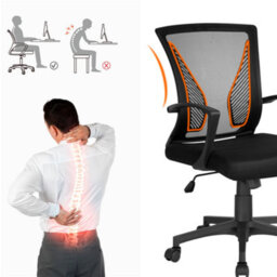 Yaheetech Ergonomic Mesh Office Chair With Mid-Back 360 Degree Rolling Casters Height Adjustable - Black - thumbnail 8