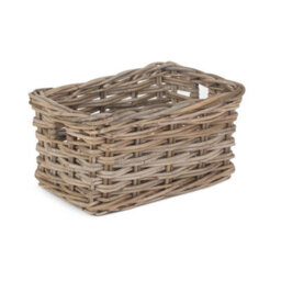 Red Hamper Ra002/1 Rattan Small Rectangular Grey Rattan Storage Baskets - thumbnail 1