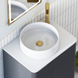 Royal Bathrooms Avenza 600mm Matt Obsidian Black Wall Hung Bathroom Countertop Vanity Unit 1 Drawer With Round Basin - thumbnail 7
