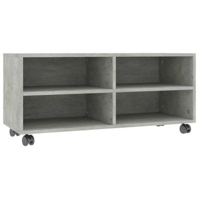Vidaxl Tv Cabinet With Castors Concrete Grey 90X35X35 Cm Engineered Wood - image 1