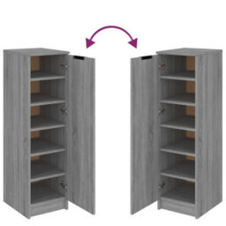 Berkfield Shoe Cabinet Grey Sonoma 30X35X100 Cm Engineered Wood - thumbnail 8