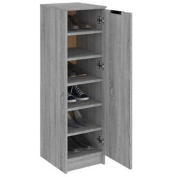 Berkfield Shoe Cabinet Grey Sonoma 30X35X100 Cm Engineered Wood - thumbnail 4