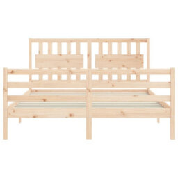 Berkfield Bed Frame With Headboard King Size Solid Wood - thumbnail 7