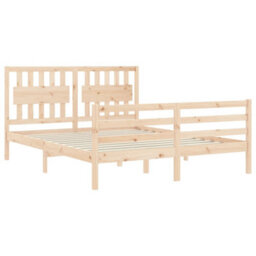 Berkfield Bed Frame With Headboard King Size Solid Wood - thumbnail 5
